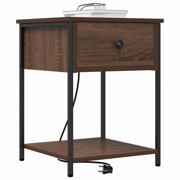 vidaXL Bedside Cabinet Brown Oak 42 x 41 x 56 cm Engineered Wood