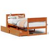 vidaXL Bed Frame without Mattress Wax Brown 90x190 cm Single Solid Wood Pine