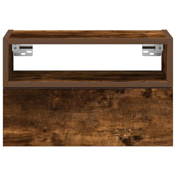 vidaXL Wall-mounted Bedside Cabinet Smoked Oak 45x26x28.5 cm