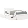vidaXL Bed with Drawers and Mattress White 100x200 cm Solid Wood Pine