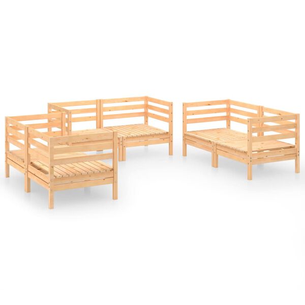 vidaXL 6 Piece Garden Lounge Set Solid Pinewood