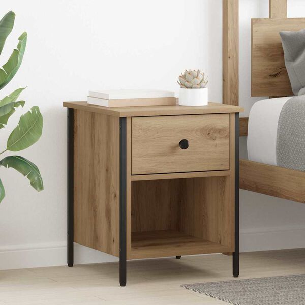 vidaXL Bedside Cabinet Artisan Oak 40 x 42 x 50 cm Engineered Wood