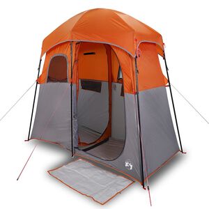 vidaXL Shower Tent 2-Person Grey and Orange Waterproof