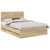 vidaXL Bed Frame with Drawer Sonoma Oak 150 x 200 cm Engineer Wood