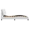 vidaXL Bed Frame with LED without Mattress "Hvar" White 140x190 cm