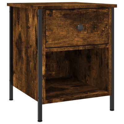 vidaXL Bedside Cabinet Smoked Oak 40x42x50 cm Engineered Wood