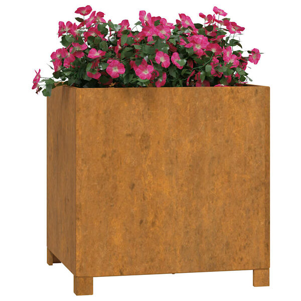 vidaXL Planters with Legs 2 pcs Rusty 50x50x50 cm Corten Steel