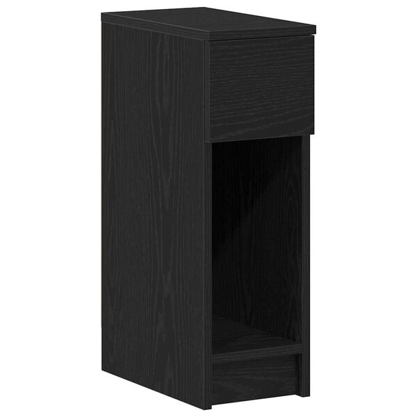 vidaXL Bedside Cabinet with Drawer Black Oak 20x36x60 cm