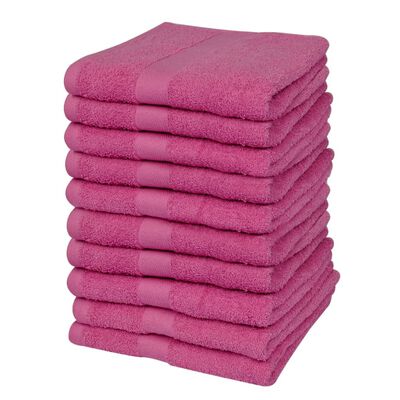 vidaXL Home Guest Towel Set 10 pcs Cotton 500 gsm 30x50 cm Pink