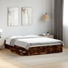 vidaXL Bed Frame with Drawers without Mattress Smoked Oak 140x190 cm