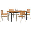 vidaXL Garden Dining Set 4 pcs Beige Poly Rattan