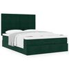 vidaXL Ottoman Bed with Mattresses Dark Green 140x200cm Velvet