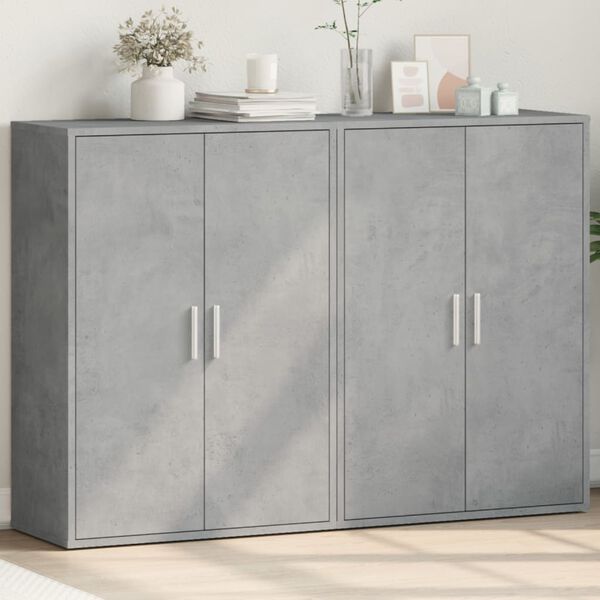 vidaXL Sideboards 2 pcs Concrete Grey 60x31x84 cm Engineered Wood