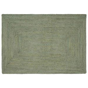 vidaXL Area Rug Olive Green 140 x 200 cm Jute