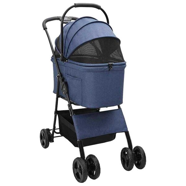 vidaXL Folding Pet Stroller Blue 81 x 47 x 99 cm 600D Oxford fabric