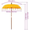 vidaXL Balinese Parasol Yellow (180-190) x 260 cm Cotton and Wood