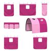 vidaXL Kids'Loft Bed Frame with Curtains, Arch, Slide Black and Pink