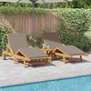 vidaXL Sun Lounger 2 pcs Taupe 200 x 67 x 84cm Solid Acacia wood