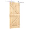 vidaXL Sliding Door Natural and White 90 x 210 cm Solid Pine Wood
