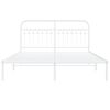 vidaXL Metal Bed Frame without Mattress with Headboard White 160x200cm