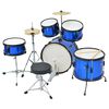vidaXL Complete Drum Kit Powder-coated Steel Blue Junior