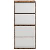 vidaXL Shoe Cabinet with Mirror 4-Layer Smoked Oak 63x17x134 cm