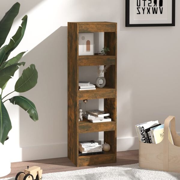 vidaXL Book Cabinet/Room Divider Smoked Oak 40x30x135 cm