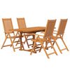 vidaXL 5 Piece Garden Dining Set Solid Wood Acacia 120-170 cm