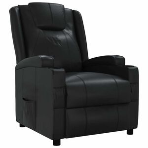 vidaXL Recliner Chair Black Faux Leather