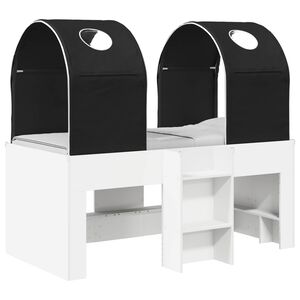 vidaXL Bed with Tunnel 4 pcs White and Black Engineered Wood