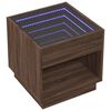 vidaXL Bedside Table with Infinity LED Brown Oak 50x50x50 cm