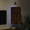 vidaXL TV Wall Cabinet with LED Lights Smoked Oak 30.5x35x70 cm