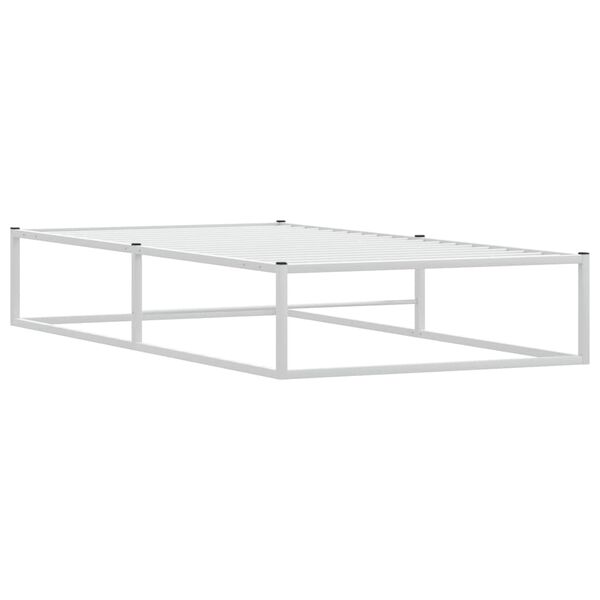 vidaXL Bed Frame without Mattress White 90x200 cm Metal