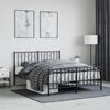 vidaXL Metal Bed Frame without Mattress with Footboard Black 135x190cm