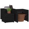 vidaXL 3 Piece Garden Box Set Black Solid Wood Pine