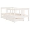 vidaXL Kids Bed Frame with Drawers White 70x140 cm Solid Wood Pine