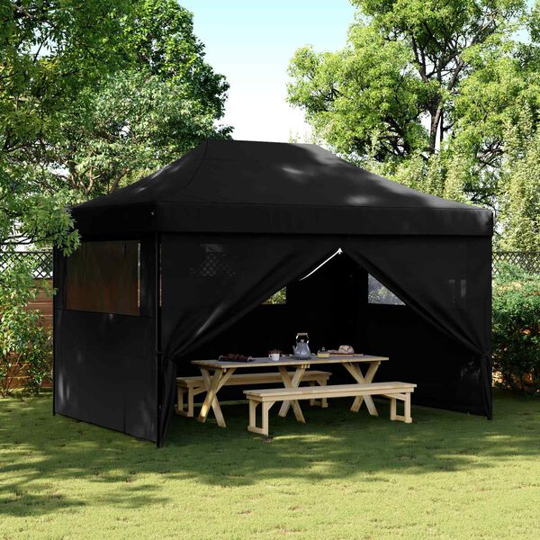 vidaXL Party Tent Folding Black 279 x 410 x 315 cm Oxford Fabric