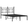 vidaXL Metal Bed Frame without Mattress with Headboard Black 120x190cm