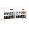 vidaXL Shoe Bench High Gloss White 102x35x55 cm Engineered Wood