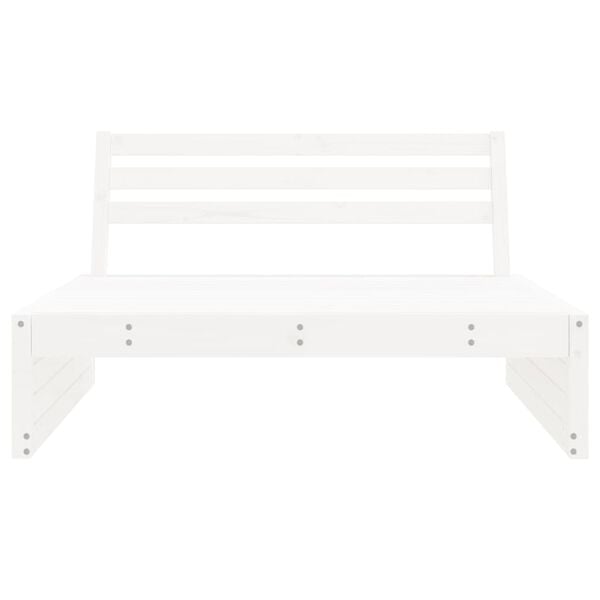 vidaXL Garden Middle Sofa White 120x80 cm Solid Wood Pine