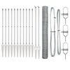 vidaXL Hexagonal Fence with Post 25 x 1.2 m Galvanised Steel Silver