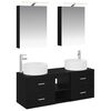 vidaXL Bathroom Furniture Set 5 pcs Black Oak