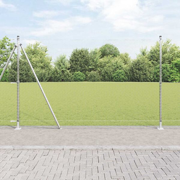 vidaXL Fence Post Silver 10 x 1.5 m (25 mm mesh) Steel