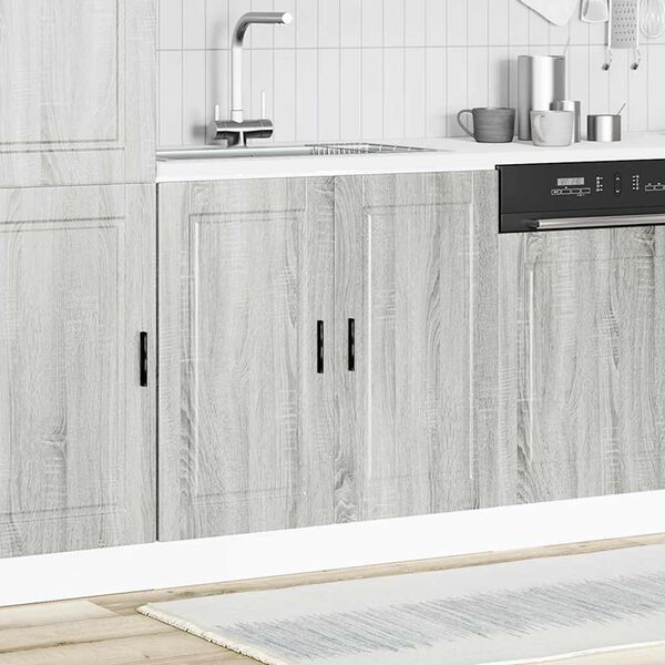 vidaXL Sink Base Cabinet "Porto" Grey Sonoma 80x46x81.5 cm Engineered Wood