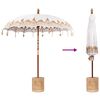 vidaXL Balinese Parasol 260 2 pcs Cream Cotton and solid wood