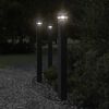 vidaXL Outdoor Floor Lamps with Outlet 3pcs Black 110 cm Aluminium