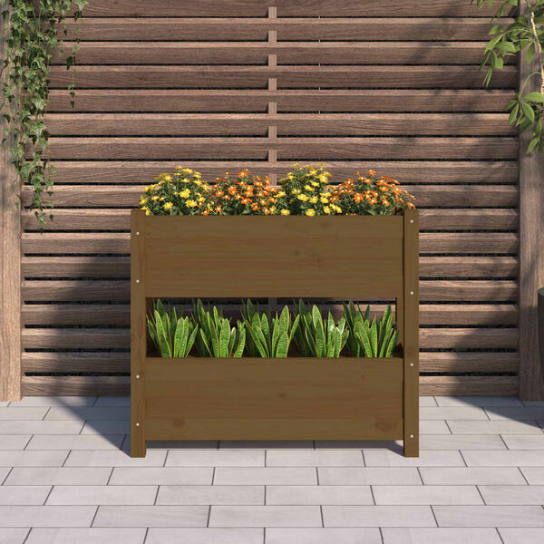 vidaXL Planter Honey Brown 77x25x66 cm Solid Wood Pine