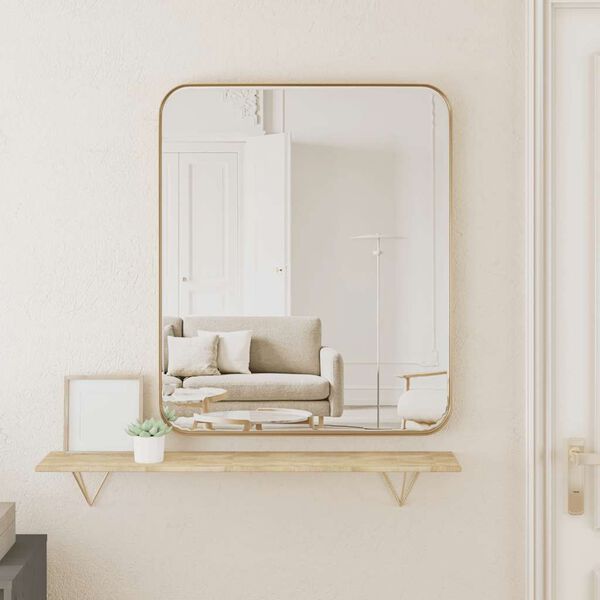 vidaXL Wall-mounted Mirror Gold 50x60 cm Rectangle