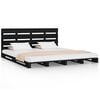 vidaXL Bed Frame without Mattress Black Solid Wood Pine Small Double