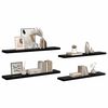 vidaXL Floating Wall Shelves 4 pcs High Gloss Black 120x23.5x3.8 cm MDF